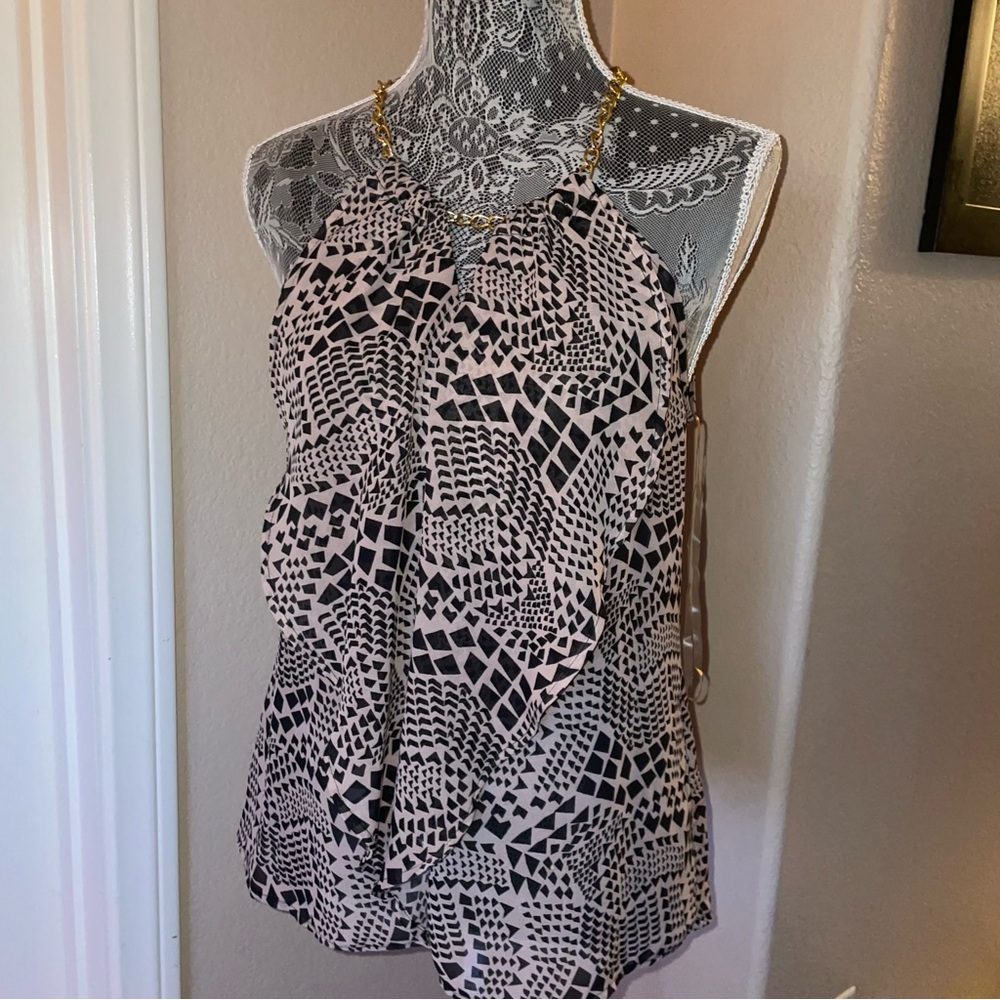 Charlotte Russe halter top with gold chain straps size medium
